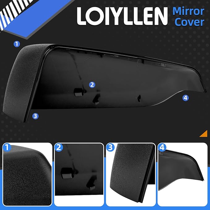 Passenger Side Mirror Cover Replacement for Chevrolet Equinox 2018 2019 2020 2021 2022 2023, for GMC Terrain 2018-2023 - Right Side Mirror Covers, Rear View Mirrors Cap Accessories Textured