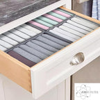 4 Pack Drawer Organizers for Clothing, 7 Grids Foldable Washable Drawer Organizer Clothes, for Folded Clothes, T-shirt, Tank 