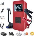 Jump Starter with Air Compressor, Portable Car Battery Jump Starter with 150PSI Digital Tire Inflator, 14.8V Jump Box for Women,Pink Car Battery Jumper with Jump Cables, Lights, LCD Display