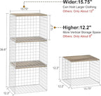 Closet Organizers And Storage Shelf, 3Pack Stackable Closet Storage Bin Basket For Clothes Sweaters With Top Board, Widened O