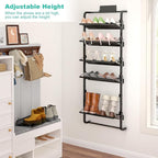 bukfen Over the Door Shoe Organizer, 6-Tier Adjustable Door-Mounted/Wall-Mounted Shoe Rack, Heavy-Duty Metal Storage for Clos