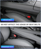 Leather Car Seat Gap Filler Universal for Car Truck SUV to Block The Gap Between Seat and Console Stop Things from Dropping 2 Sets Black