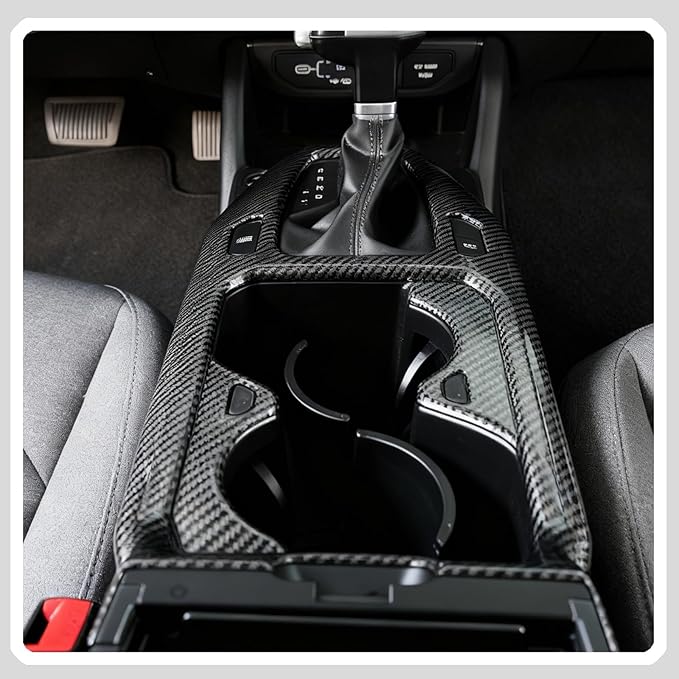 Center Console Frame Cover,for Kia K4 2024 2025 2026, Gear Shift Panel,Cup Holder Trim - Carbon Fiber Protective Accessories