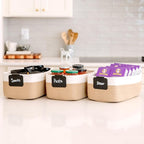 NaturalCozy 13.5”x8.5”x5.5” Storage Baskets for Shelves 3 Pack | Cotton Rope Woven Small Baskets for Organizing | Small Stora