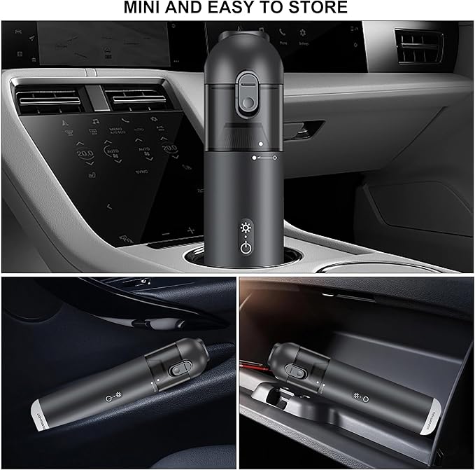 Cordless Handheld Car Vacuum Cleaner - 15000PA Portable Vacuum with LED Light & HEPA Filter, Blow & Suction 2 in 1 Small Hand