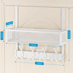Over The Door Hooks Organizer, Over The Door Coat Rack with 12 Coat Hooks, Door Hanger Towel Rack, Back of Door Storage for B