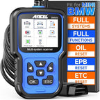 ANCEL BM500 OBD2 Scanner for BMW & MINI, Simplified Battery Registration, EPB, Oil, Throttle, PCM Resets, I/M Readiness, Full