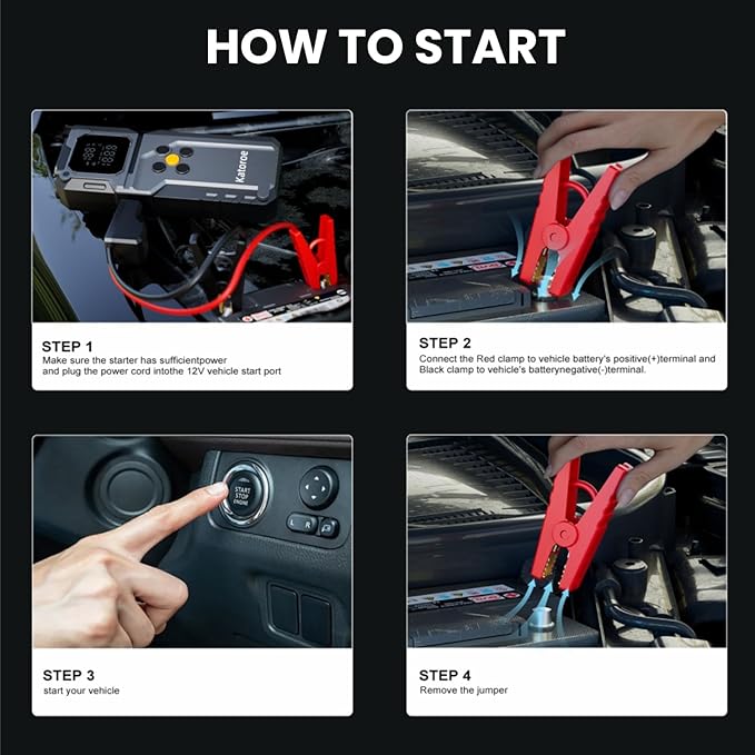 Jump Starter with Air Compressor 4000A Car Battery Jump Starter Portable (9.0L Gas/7.0L Diesel) 150PSI 12V Jump Starter Jump