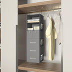 6-Shelves Hanging Closet Organizer with 5 Different Drawers, Foldable Closet Organizers and Storage for Wardrobe, Closet& RV,