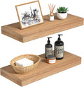 INHABIT UNION Oak Floating Shelves Wood for Wall 15.7in Wall Mounted Display Ledge Shelves Perfect for Bedroom, Bathroom, Liv