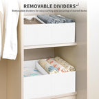 DIMJ Large Closet Shelf Organizer Bins 6 Packs with Handles and Divider, Fabric Trapezoid Storage Baskets, Foldable Clothes C
