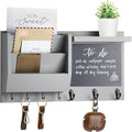 Ziivita Key Holder for Wall - Mail Holder Organizer Wall Mount with Shelf - Hanging Key Rack Hanger with Hooks Decorative for