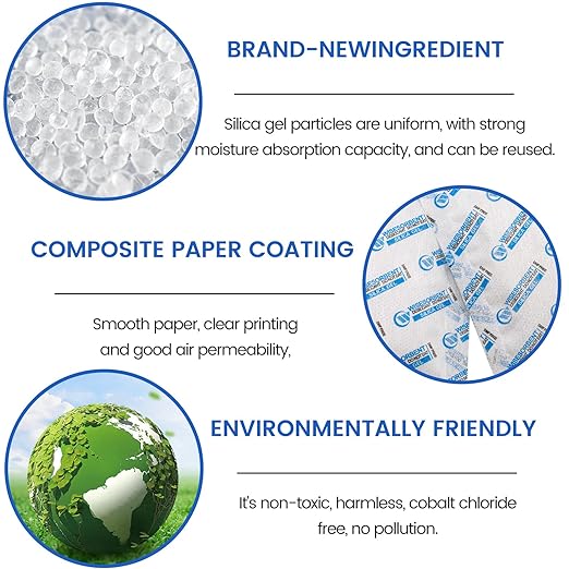 30 Packs 20 Gram Silica Gel Packets, Dessicant Packs for Storage, Moisture Absorber Bag, Humidity Packs