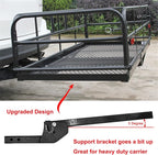 500 Lbs Heavy Duty Hitch Mount Cargo Carrier 60" x 24" x 14.4" Folding Cargo Rack Rear Luggage Basket Fits 2" Receiver for Car SUV Camping Traveling