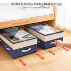 Dolicer 4 Pack Under Bed Storage with Wheels, 6in-10in Height Adjustable Underbed Storage Containers, 92L XXXL Under Bed Draw