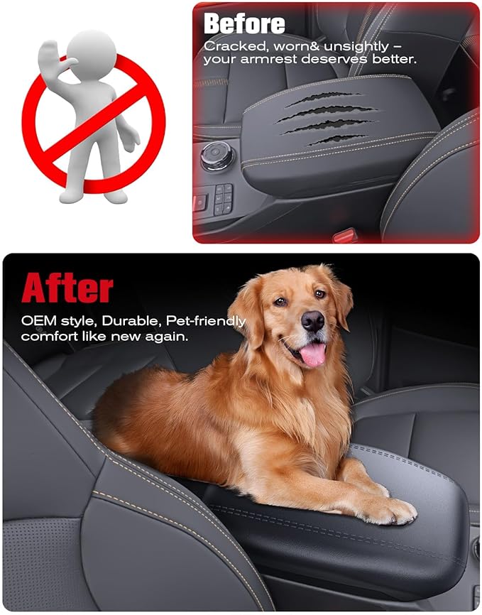 for 2024~2026 Ford Ranger 2-in-1 Silicone Center Console Armrest Cover& Armrest Hidden Privacy Tray - [OEM Design& Friendly Liquid Silicone Rubber] - Thin Black