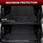 LASFIT Floor Mats for Toyota Highlander 2019-2014(Not for Hybrid), All Weather TPE Cargo Mats Floor Liner for Highlander LE/Limited/SE/XLE, Black(Not fit 2nd Row Bench Seating).