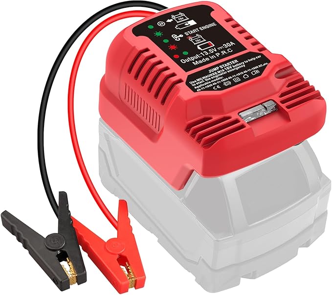 Car Jump Starter Adapter for Milwaukee 18V MAX - 11AWG Heavy Duty Booster Cable for 3.5L Vehicles (Battery Not Included)