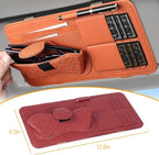 Sun Visor Organizer for Lincoln Navigator 2010-2025 Multifunctional PU Leather Organizer with Sunglasses Holder Pocket Car Interior Accessories, red Style