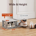 HAIXIN Shoe Rack for Closet - Stackable Shoe Organizer for Closet, Space-Saving Narrow Shoe Rack for Front Door Entrance, Gre