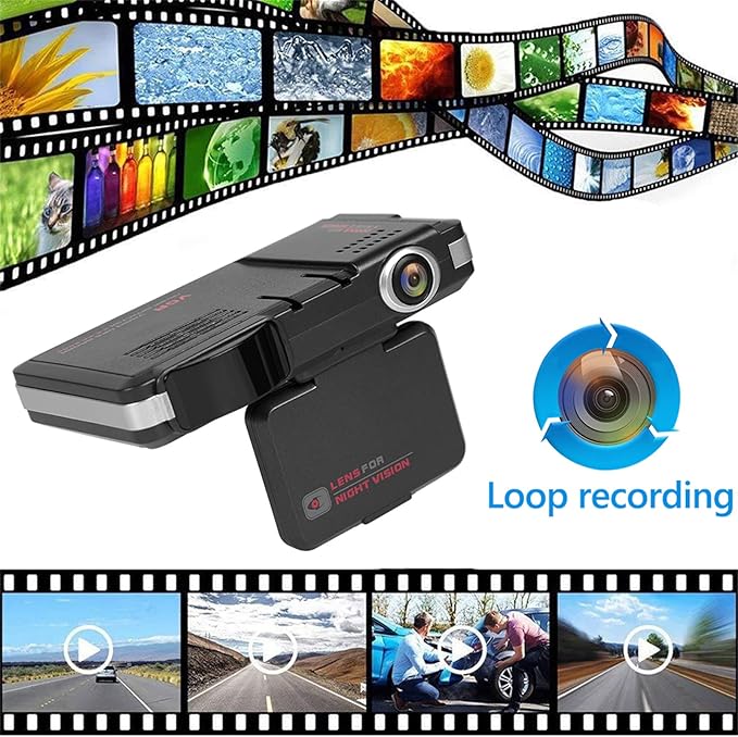 2.0'' Dash Cam,2 in 1 Car DVR Camera Dashboard Cam Voice Prompt Radar Detector 1080P Video Recorder Night Vision WDR G-Sensor,16gb