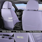 Coverado Car Seat Covers Full Set, Nappa Leather Seat Covers for Cars, Car Seat Protector Car Seat Cushion, Front and Back Se