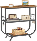 HOOBRO Floating Shelf and Console Table, 15.4" Wall Mounted Shelves Set of 2, 31.5" Height Entryway Table with Storage Shelf,