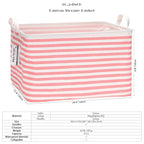 Sea Team Collapsible Canvas Fabric Storage Basket with Handles, Rectangle Waterproof Storage Bin, Box, Cube, Foldable Shelf B