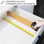 Utoplike Bamboo Drawer Dividers Large, 4'' High Adjustable Kitchen Drawer Organizers for Clothing, Spring Loaded, Works in Ba
