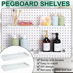 Blulu 4 Pcs Pegboard Shelves, 10 x 4 Inch Metal Heavy Duty Wall Mounted Pegboard Shelf Tray Accessories with Lip for Craft Ro