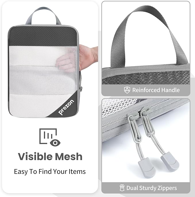 Compression Packing Cubes for Travel, Lightweight Vacation Travel Essentials, Travel Accessories for Suitcase Organizer Bags 