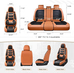 Coverado Car Seat Covers Full Set, Seat Covers for Cars, Front Seat Covers and Back Seat Cover Waterproof Leather Automotive 