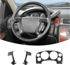 Linskip Driver's Cockpit Trim Kit Compatible with Avalanche/Suburban/Tahoe/Traverse/Silverado 1500 & Yukon/Sierra 2007-2013, Dash Trim Set, Interior Accessories Carbon Fiber