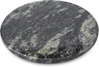 Koville 12'' Black Marble Lazy Susan for Dinning, Marble Turntable for Kitchen Counter, Lazy Susans Organizer for Cabinet, Se