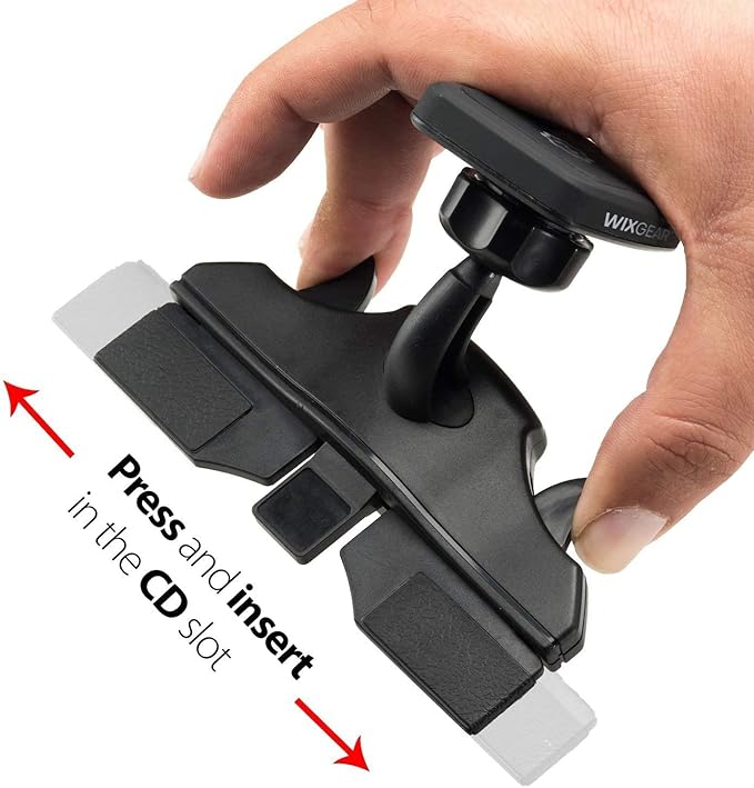 WixGear Cd Mount, CD Slot Magnetic Car Mount Holder for Cell Phones and mini Tablets with Fast Swift snap Technology, [Only Fits CD Player Slots Measuring 4.5 to 5 Inches]