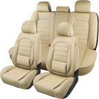 Car Seat Covers Full Set, 5Pcs Universal Leather Seat Covers for Cars, Waterproof Front and Rear Seat Covers, Breathable Auto