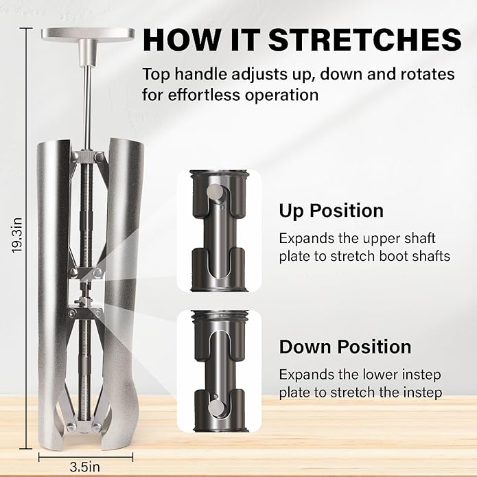 Cast Aluminum Combination Boot Instep & Shaft Stretcher-Sturdy, Durable & Easy to Use; Boot Calf Stretcher Is Suitable for Va