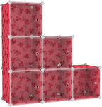C&AHOME Cube Storage Organizer with Doors, 6-Cube Shelves, DIY Plastic Modular Bookshelf, Closet Clothes Storage Shelving Ide