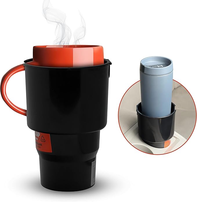 Car Cup Holder Expander - Fits Hydro Flasks 32/40 oz, Nalgene, Yeti & Large Bottles up to 3.8 inches Wide - for Car up to 3.2