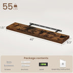 Vivelove Floating Shelves for Wall Mounted, 40 Inches Long Shelves, Display Shelf for Bathroom Living Room Kitchen Bedroom Of