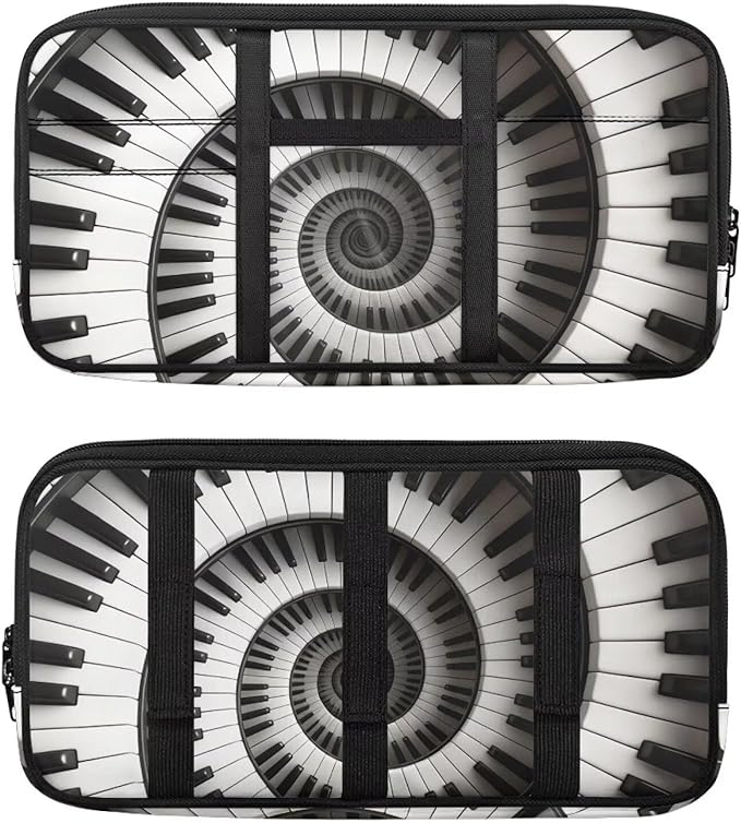 Piano Keyboard Car Sun Visor Storage Bag, Car Accessories with Zipper Visor Storage Pouch Tactical Panel Adjustable Straps for SUV Truck