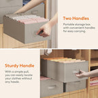 Lifewit 3 Pack Clothes Organizer, 6 Grids Closet Jean Storage Bins with Handles and Support Boards, Foldable Drawer Organizer