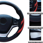 Alusbell Microfiber Leather Steering Wheel Cover Breathable Auto Car Steering Wheel Cover for Women and Men Universal 15 Inch