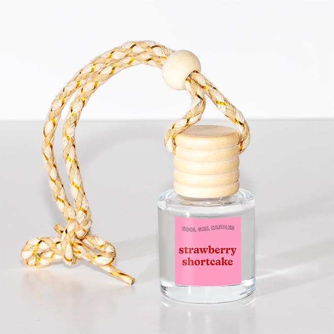 COOLGIRLCANDLES Strawberry Shortcake Car Air Hanging Fragrance Oil Diffuser Car Air Freshener Diffuser for Essential Oils, Sc
