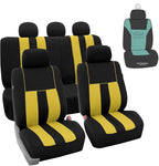 FH Group Car Seat Cover Full Set Striking Striped Car Seat Covers with Front Seat Covers and Rear Split Bench, Universal Fit 