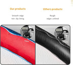 3 Piece Carbon Fiber Steering Wheel Cover,Car Steering Wheel Protector with Non-Slip Lining,Breathable Microfiber Universal for 14.5-15 inch,Blue