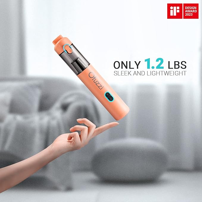 Ofuzzi Day - H8 Apex Cordless Handheld Vacuum Cleaner, 30AW Powerful Suction, 1.2lbs Lightweight, 120ml Dust Cup, Dual Filtra
