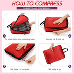 5 Pack Compression Packing Cubes for Travel Space Saving Cubes Luggage Organizer for Suitcase(Purple,Mixed)
