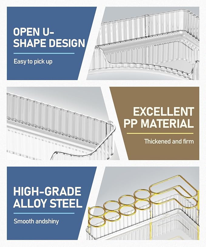 EUHOME 3-Tier Corner Bathroom Counter Organizer Makeup Cosmetic Storage, Tool-Free Installation Acrylic Vanity Shelf, Counter