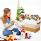 Mayniu Large Toy Box Chest with Divider, Sturdy Toy Storage Bin Organizer Baskets with Lid for Kids, Boys, Girls, Nursery, Li